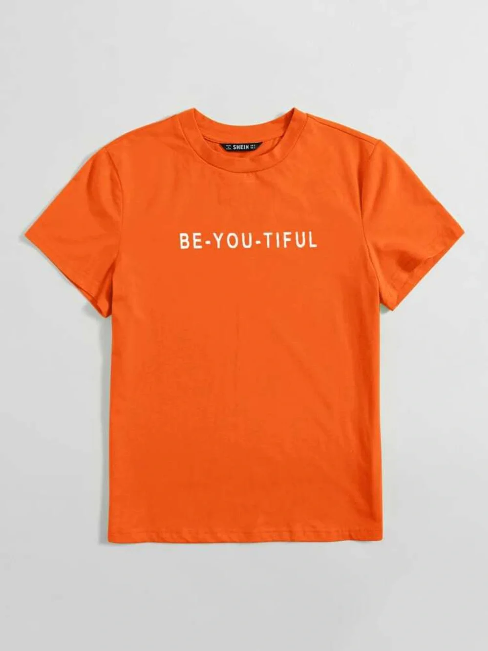 SHEIN Orange 'BE-YOU-TIFUL' Graphic Tee